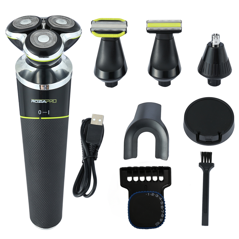 Grooming kit wet and dry electric shaver